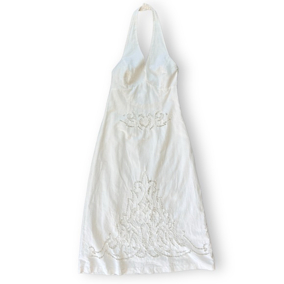 H&M Dresses & Skirts - H&M Linen Blend Ecru Halterneck Midi Length Sundress